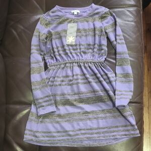 Splendid Lavender and Charcoal Striped Kids Dress